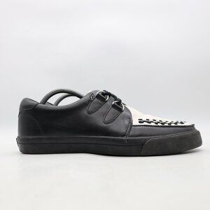 TUK Creeper Sneaker Men's US Size 10 Black/White Leather & blk interlace A9180